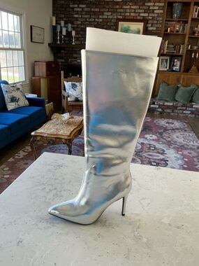 MIA Silver tall boot size 8